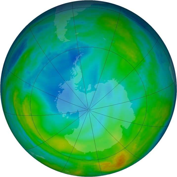 Antarctic ozone map for 10 June 1994
